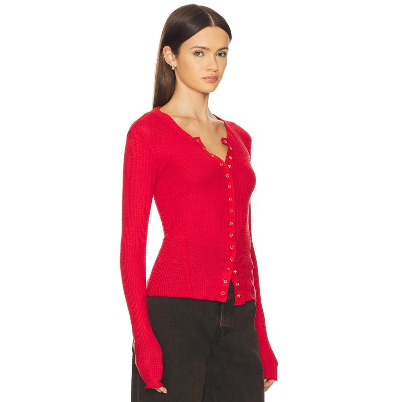Free People Going Places Cardi in Cherry Crush