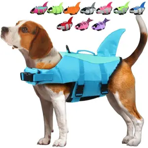 Dog Life Vests, Dogs Floats for Swimming, Boat, Pool, Ripstop Dog Life Jacket with High Buoyancy and Lift Handle for Small and Medium Breeds, (M,Pool Blue)