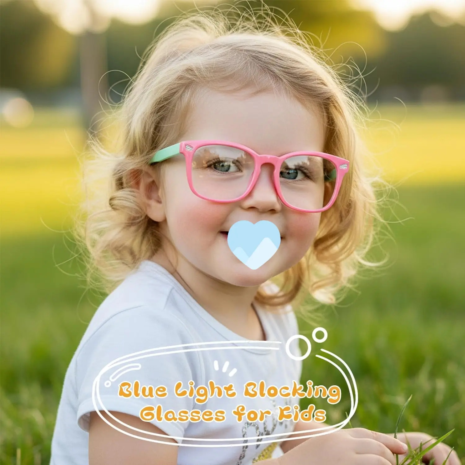 Kids' Blue Light Blocking Glasses, Child Size Eyewear for Toddlers Ages 2-6, Lightweight Fashion Frame with Anti-Glare Lenses for Computer & Gaming