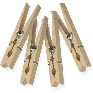 Wooden Clothespins – Heavy-Duty Laundry Clips & Clothes Wood Clips for Crafts, Natural Wood with Strong Grip Clothes Pins, Ideal for Drying & Home Organization, 100 per Pack