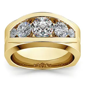 Aossio Timeless Round Brilliant Moissanite Men's Ring, Perfect birthday, anniversary, graduation & achievement gift for him.