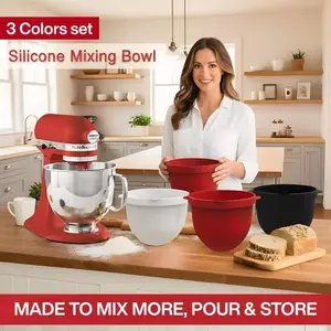 Mix Aid Silicone Bowl Liner for Tilt-Head 5-Quart Stand Mixers - For Baking, Cooking, Dough Kneading, and Whipping - Durable Mixer Accessory, Scratch-Resistant, Easy to Clean, Perfect for Large Batches and Dough Preparation, Cooking Tools, Baking