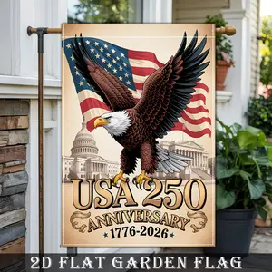 USA 250th Anniversary Eagle Garden Flag, Patriotic American Flag Yard Flag, 1776-2026 Outdoor Decor Patriotic Bald Eagle Yard Flag, USA 250th Anniversary Garden Flag, American Capitol Outdoor Porch Decor 12*18inch