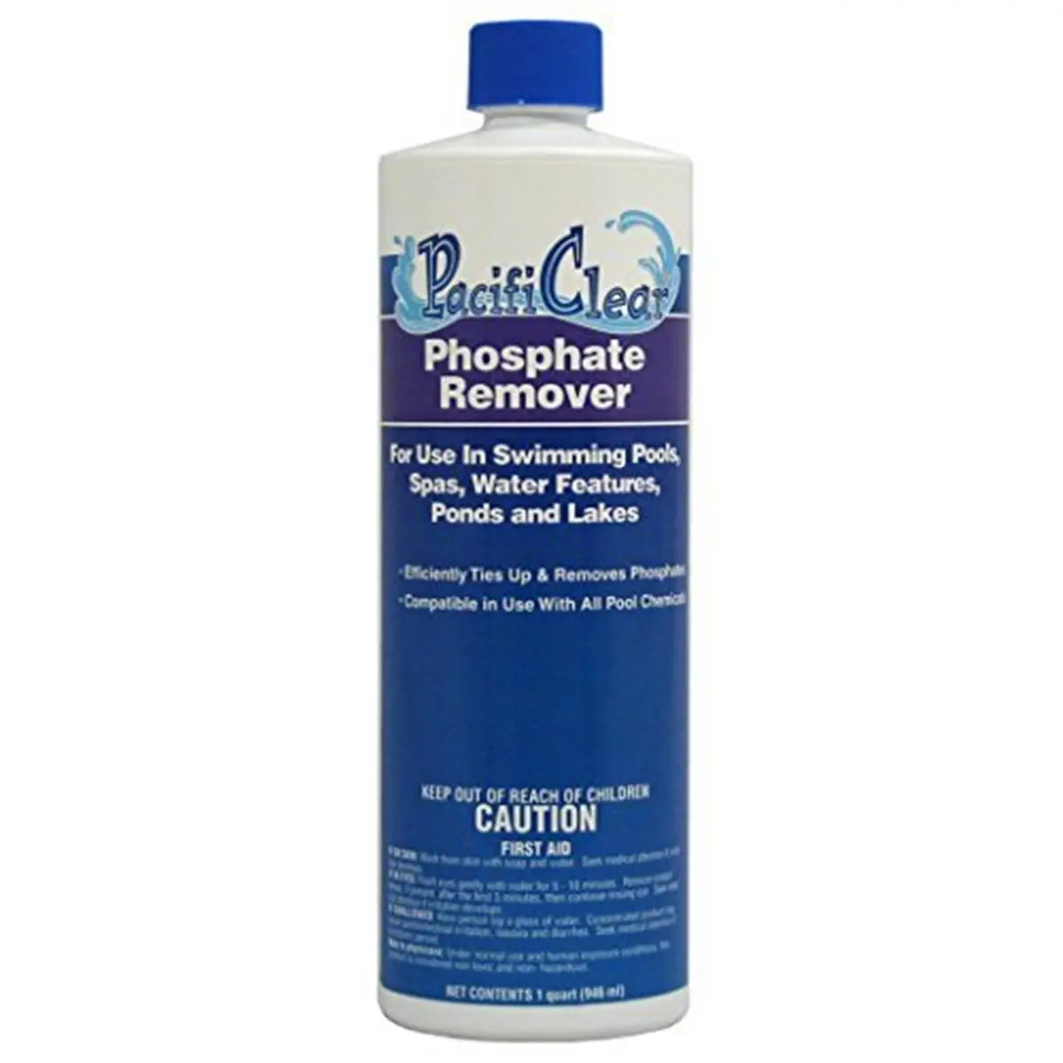 212 MAIN Chloride-Based Phosphate Remover for Outdoor Pools, 1 qt. Pool Chemicals Water Treatment Solution - No Vacuuming Needed, Cost-Effective, Removes Phosphates, Reduces Short Duration Turbidity