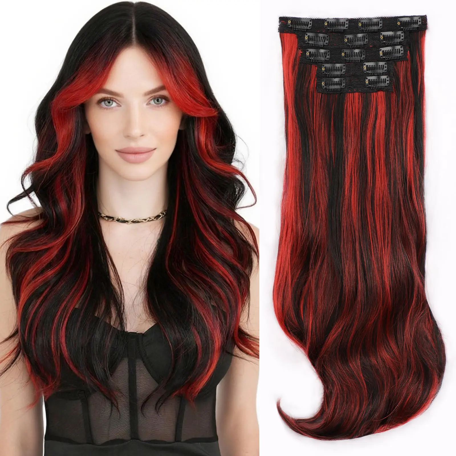 Black Mix Red Highlights