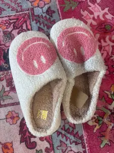 Pink Smiley Slippers