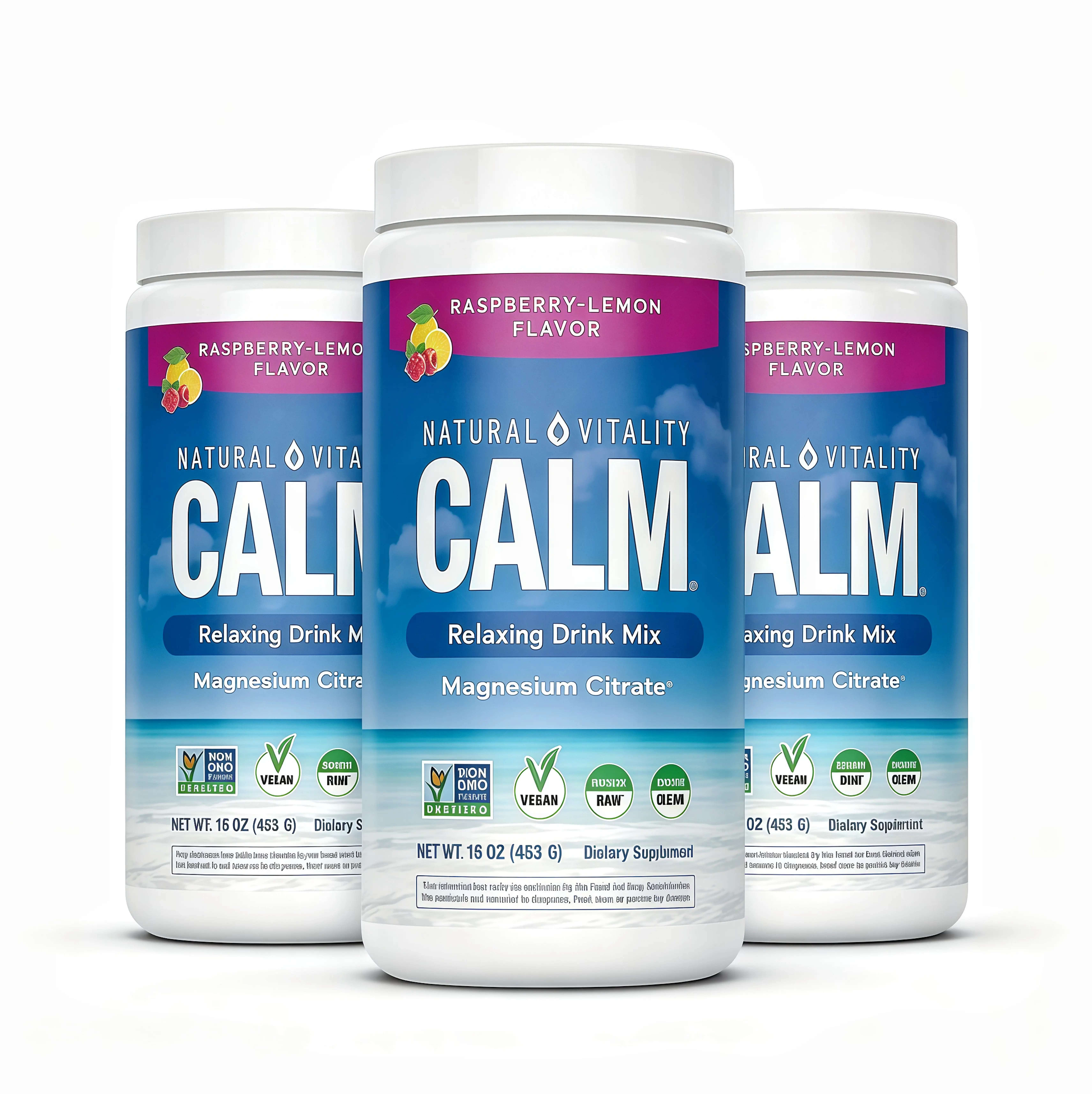 3 Pack MaxCalm Relaxing Drink Mix ZZ- Anti Stress Drink Mix - With Ionic Magnesium Citrate + Glycinate - Raspberry Lemon Flavor - 16 oz (453 g) - 113 Servings