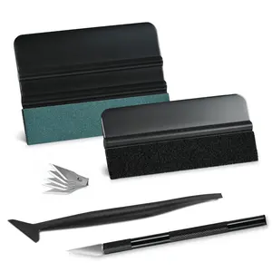 Car Window Tint Installation Kit - Vinyl Wrap Tools With Felt Squeegee