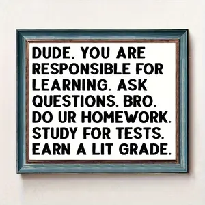 STEM-Inspired Classroom Rules Poster - Waterproof, Glossy Finish Wall Art for Math, Science, Algebra & English Teachers - 8x10in Unframed Decor, Perfect for Room Decor