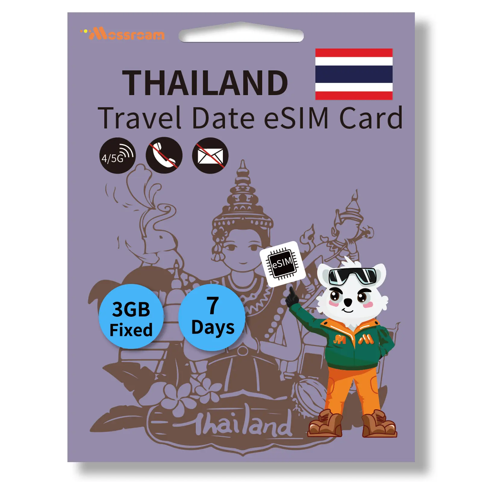 Prepaid Thailand eSIM,3-10GB High-Speed 5G/4G LTE Fixed Data - No Physical SIM Needed - Instant QR Code Activation - No Contracts, No Hidden Fees