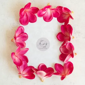 10 PCS Real Touch Rose Red Plumeria - DIY Flower Ornament Home Decor, Bathtub, Centerpiece, Headband, Aisle Decor, Wedding, Handmade Hairpin