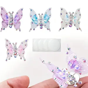 4PCS Bling Butterfly Car Vent Ornaments  – Crystal Flying Dual Butterfly Decor, Cute Moving Car Decoration Sticker, Aesthetic Room Wall Stickers, Charming Car Interior Accessories Gift for Women Girls