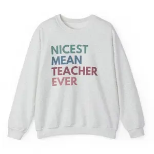 Nicest Mean Teacher Ever Shirt, Funny Teacher Sweatshirts, High School Teach Sweatshirt, Sarcastic Teacher Gift