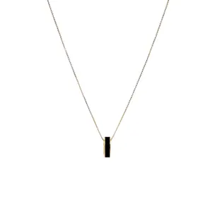 WEWA BLACK CIRCLE CHIP NECKLACE