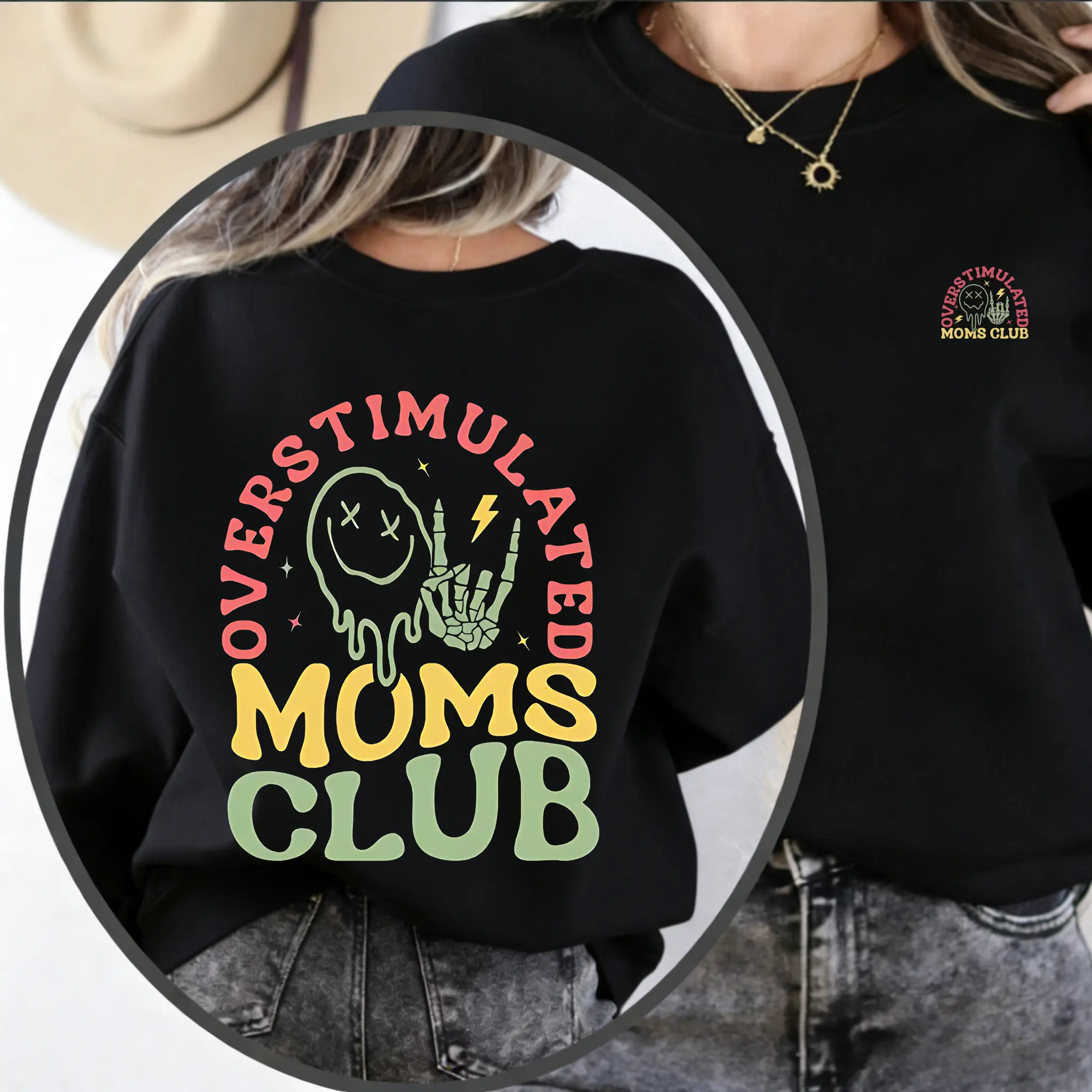Women's Oversized Sweatshirt: Trendy Retro-Print Loose-Fit Pullover, Casual Long-Sleeve Top, Streetwear Must-Have for Everyday Autumn & Winter Outfits