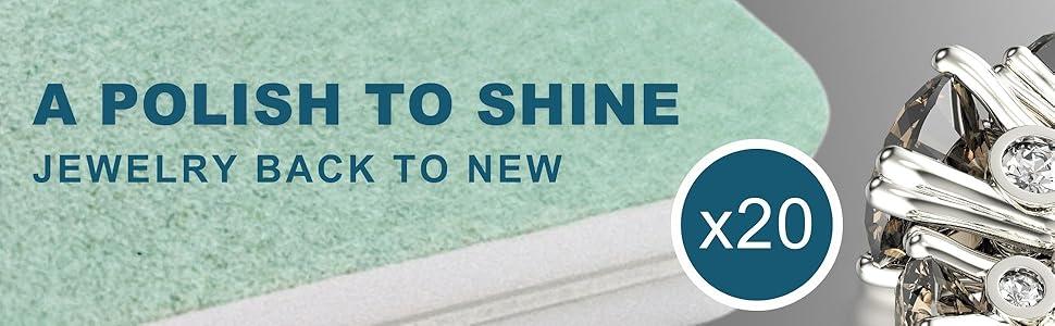 20Pcs Jewelry Polishing Stick & Silver Cleaning Cloth Set for Gold Silver Jewelry