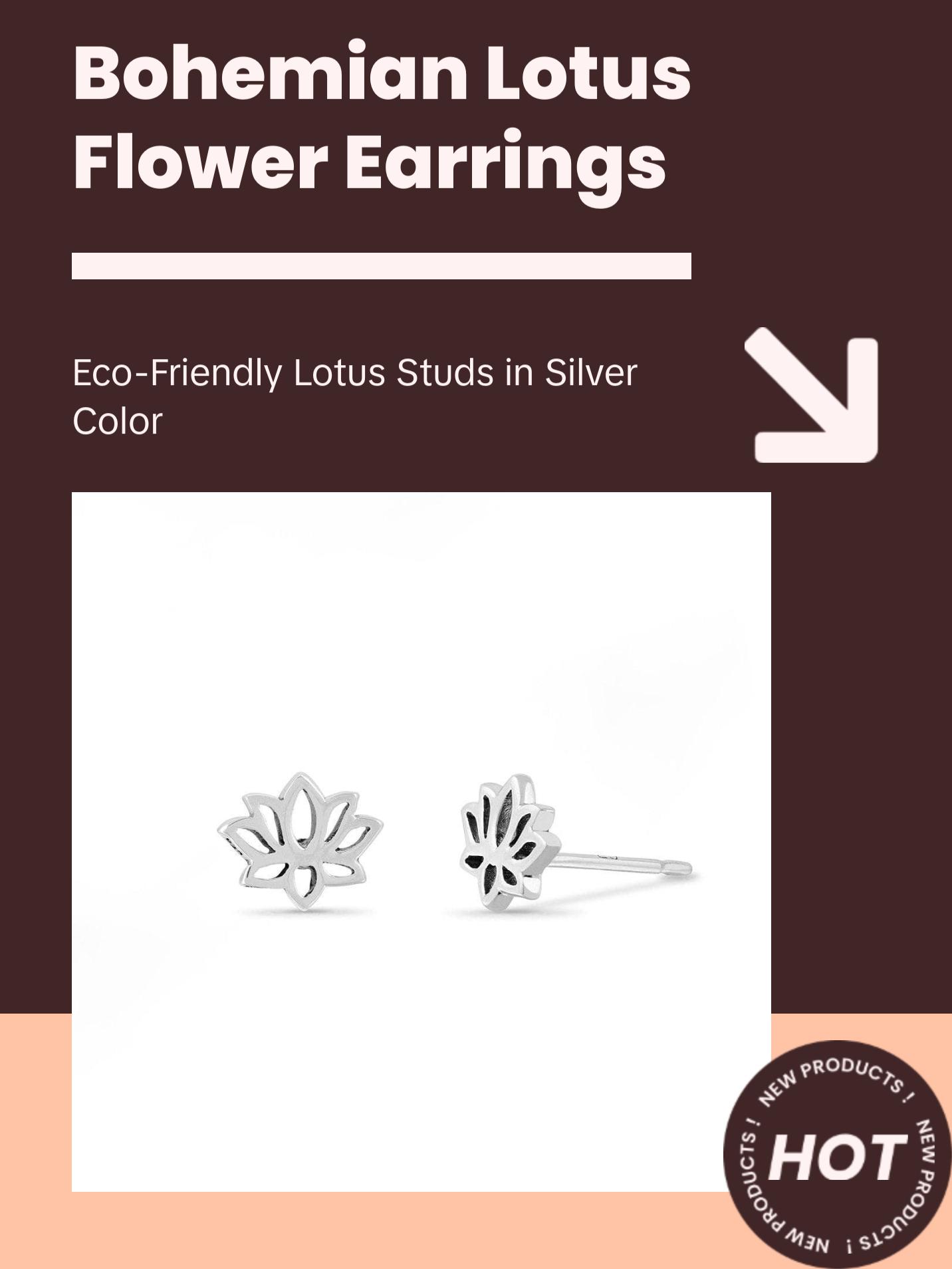Lotus Flower Stud Earrings