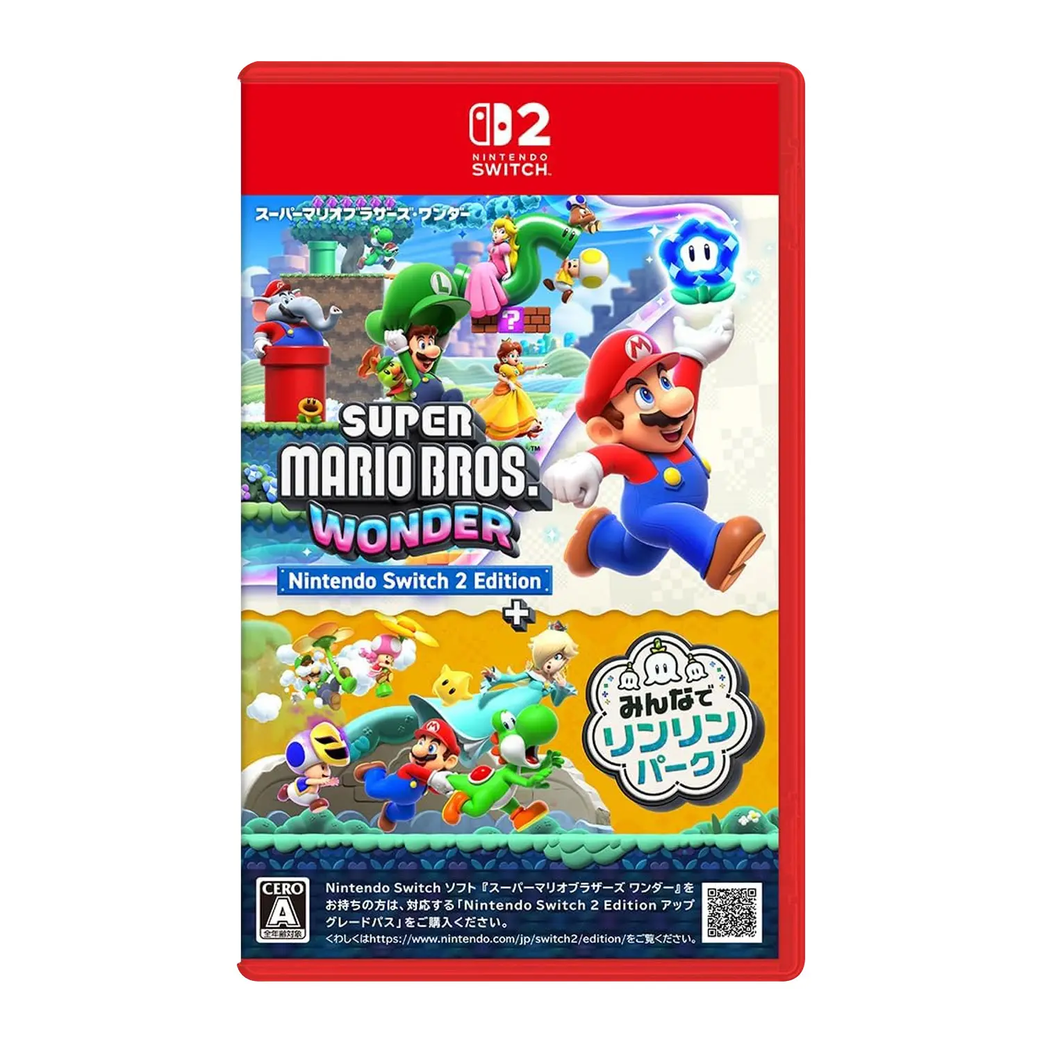 Nintendo Switch 2 Gaming Console - Japanese Local Player-Focused Upgrade Pack, Super Mario Bros. Wonder Action Game with Flower Meetup at Bellabel Park, Dolphin Kick Feature, Wonder Effects, Safety Bounce Help, Standee Recovery, Multiplayer Support, Every