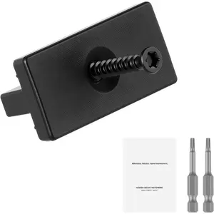 VEVOR 500PCS Hidden Deck Fasteners for Composite Decking Board, Universal Composite T Clips Plastic Hidden Fasteners with Metal Screws, Polypropylene PP Clips Works with 0.26 inch Gaps, BlackVEVOR Super Brand Day