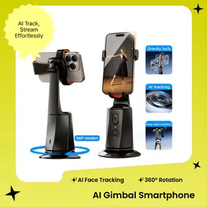 Auto Face & Body Tracking 360° Rotation App-Free Smart Phone Holder for Live Streaming with Gesture Control & User's Manual S1 AI Gravity Follow-up Gimbal
