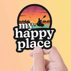 My Happy Place Kayaking Sticker