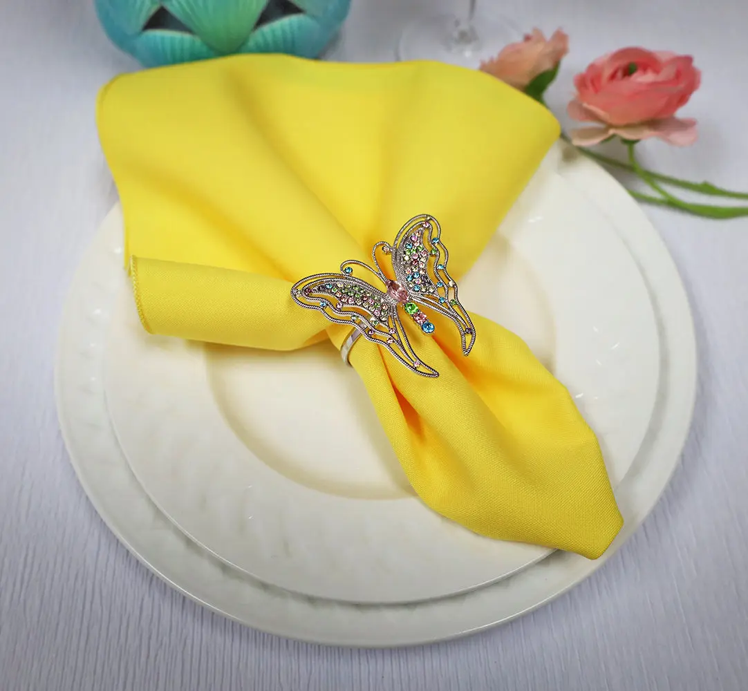 17"x17" Polyester Napkins - Canary Yellow (10pcs/pk)
