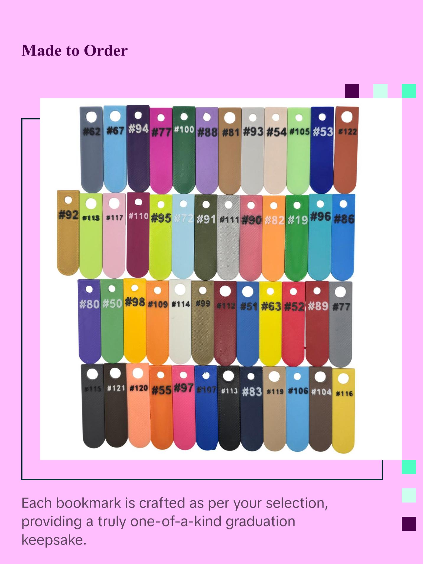 Class of 2027 Customizable Graduation Gift Bookmark - Personalized School Year Keepsake with Color Options for Seniors