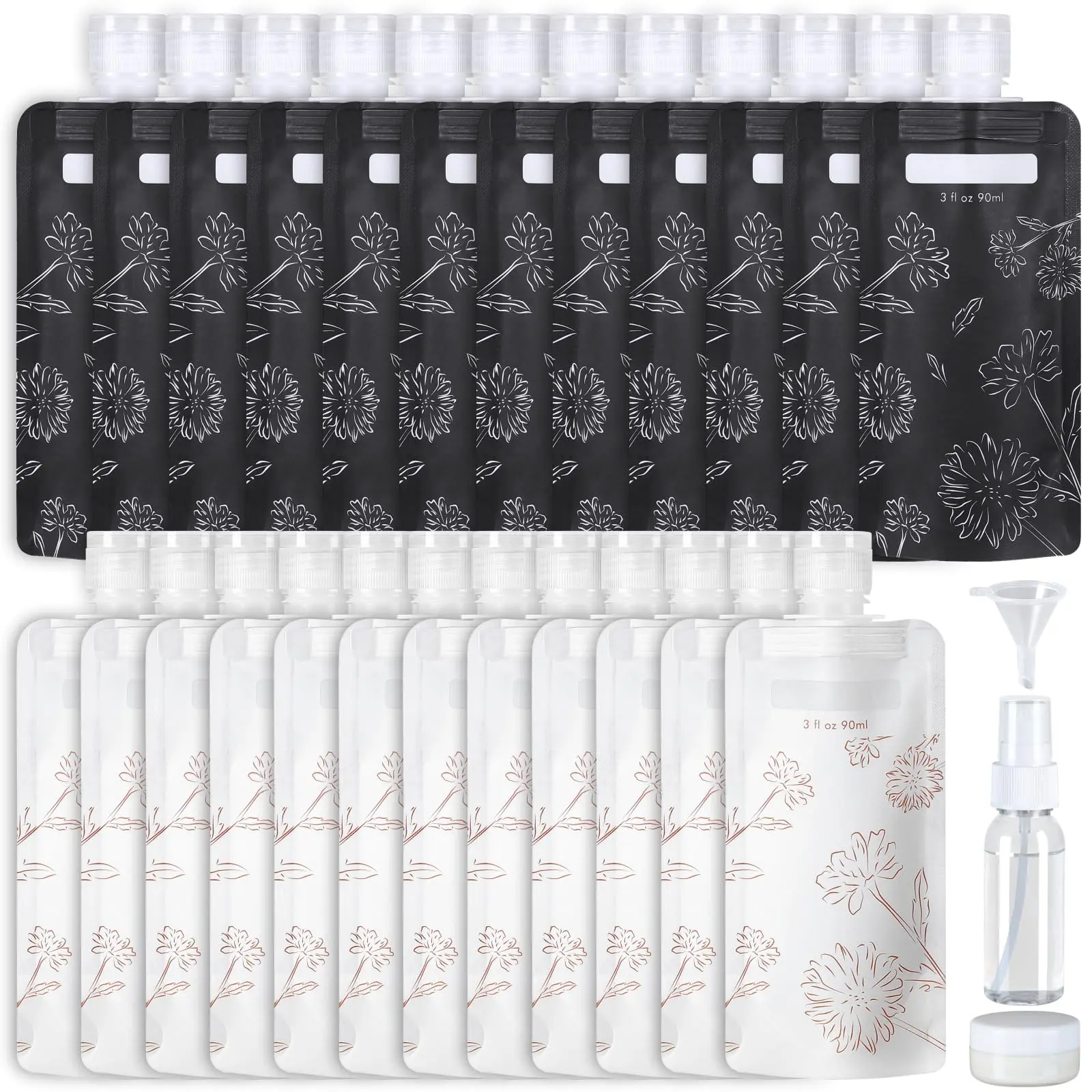 Travel Pouches for Toiletries, travel essentials 3oz TSA Approved Travel Size Containers for Toiletries Shampoo Conditioner Lotion Body Wash Accessories Makeup Cosmetic