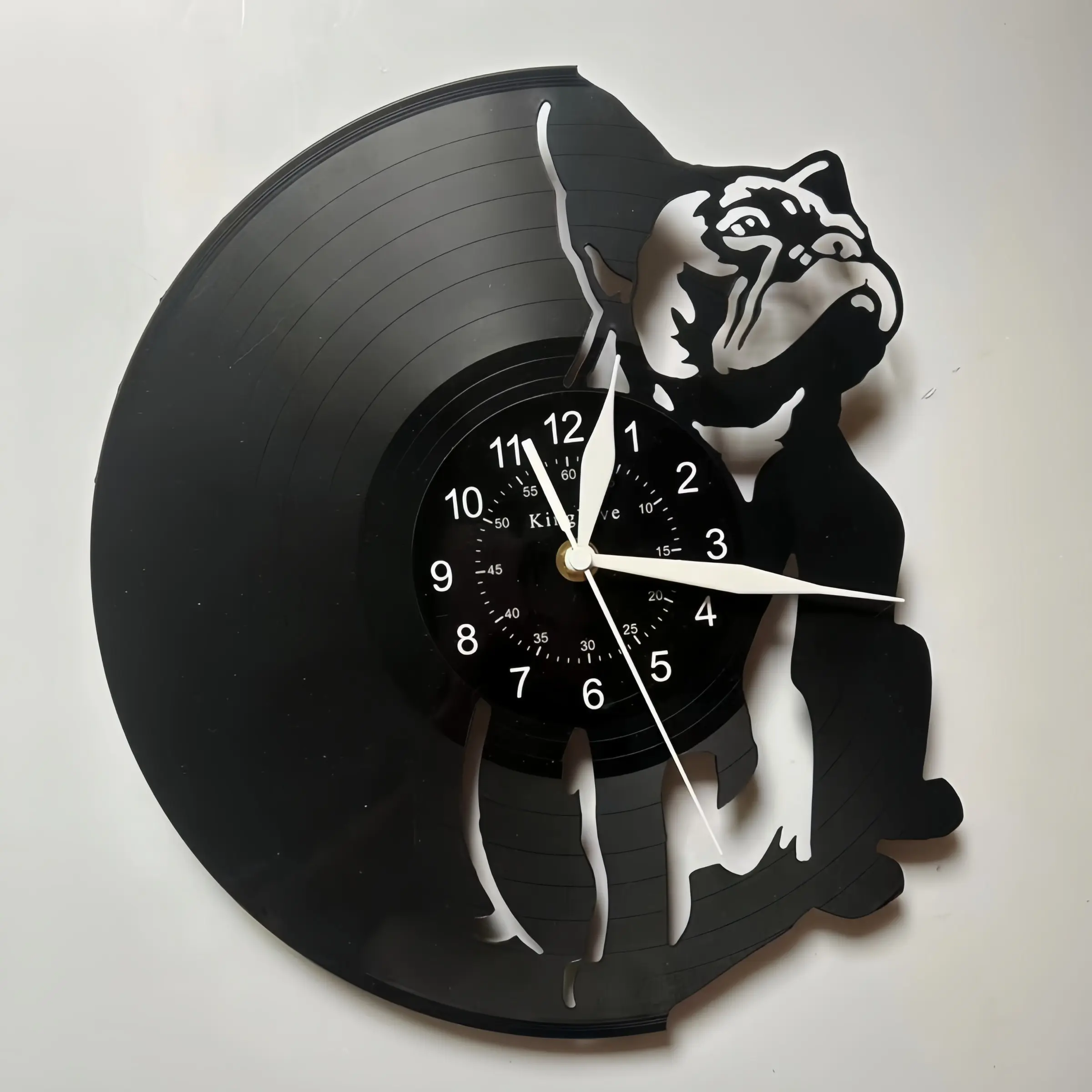 Cute Puppy Theme Vinyl Record Wall Clock, Unique Pet Element for Nordic, Industrial, Vintage Decor, Perfect Gift for Pet Lovers