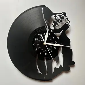 Cute Puppy Theme Vinyl Record Wall Clock, Unique Pet Element for Nordic, Industrial, Vintage Decor, Perfect Gift for Pet Lovers