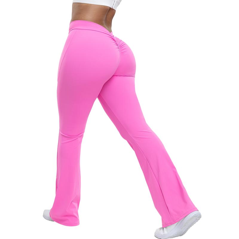 High Waist Yoga Pants for Women Bootcut Tummy Control Stretchy Ruched Flare Leggings Butt Lift Squat Proof Casual Workout Athletic Wear Running Outfits