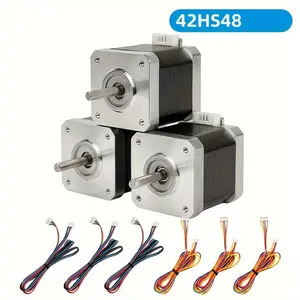 New 6pcs Nema 17 48mm Stepper Motor 42 Motor 4 5kg Cm Single Axis 42hs48 For 3d Printer Printing 1 2a D Shaped Shaft - Business  Industry & Science 3D printing equipment