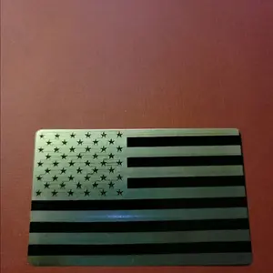 Metal American Flag Card