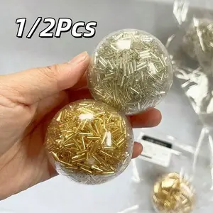 Metal Handmade Stress Relief Ball, Slow Rebound Sensory Experience, Adult Moldable Vacuum Pressure Ball, Noise Making Sensory Toy, Squishy Stress Balls