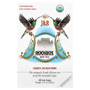 J&R Port Trading Rooibos Red Tea, Caffeine-Free, 40 Tea Bags, 3.53 oz (100 g)
