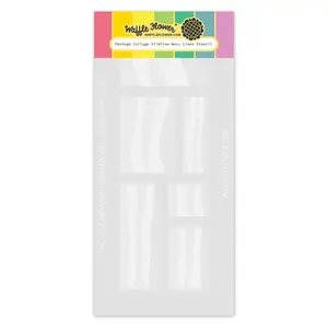 Postage Collage Slimline Wavy Lines Stencil