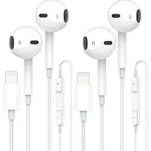 2 Pack Wired Earbuds for iPhone with Microphone & Volume Control, Noise Cancelling Earphones Compatible with iPhone 14/13/12/11/XR/XS/X/8/7/SE/Pro Max, In-Ear Headphones for iOS Devices