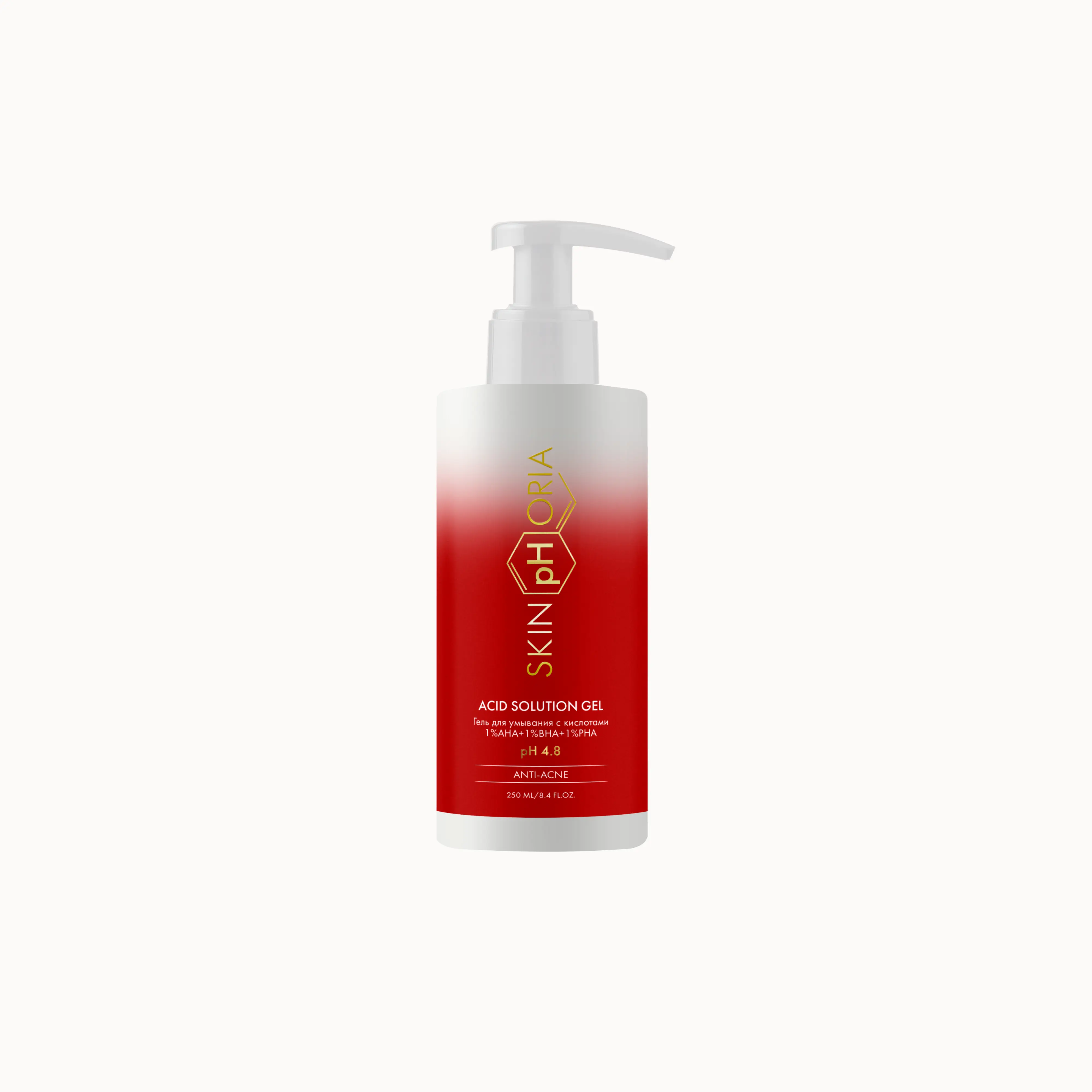 SkinPhoria Acid Solution Gel - Triple Acid Complex with AHA, BHA & PHA for Oily & Problem Skin - Fights Acne, Blackheads & Inflammation - Alcohol-Free Formula - 250ml