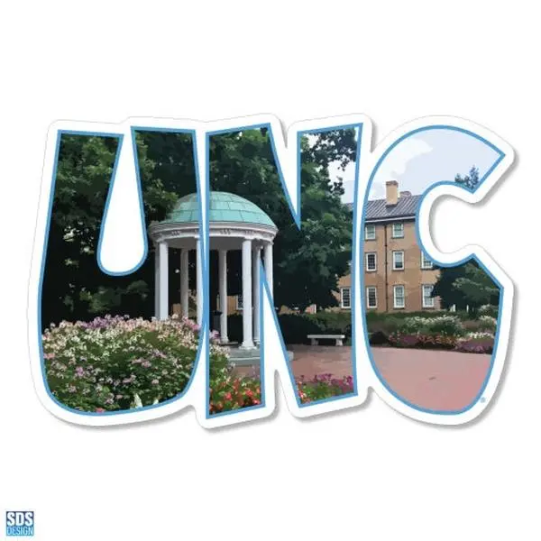 3" UNC PICTURE FILL TEXT VINYL DECAL