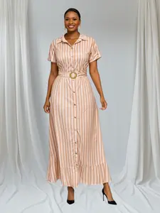 CRZ Button Down Stripe Dress 2585