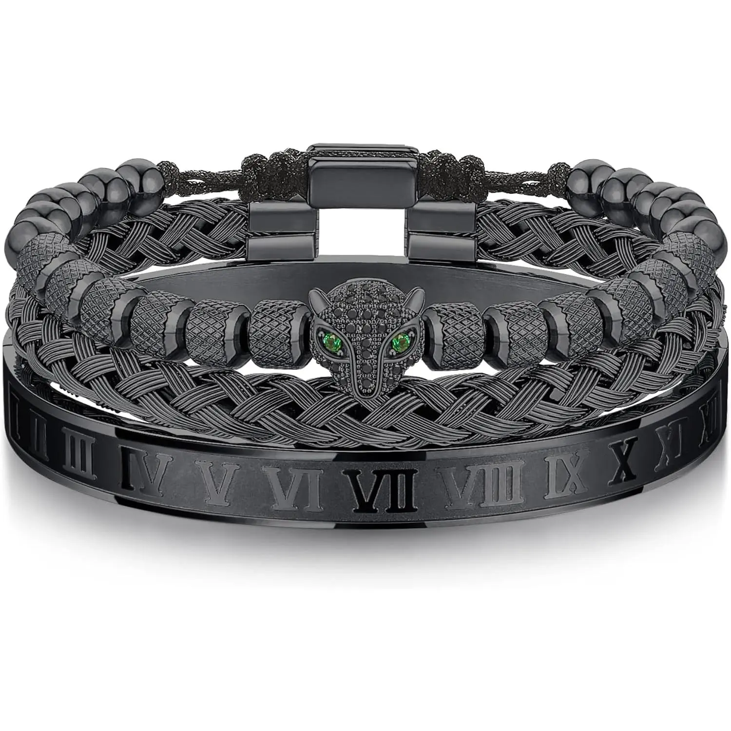 O:Black-CZ Leopard Head