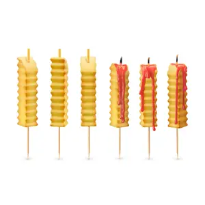 HOT & CRISPY | French Fry Party Candles, Set of 6, Ketchup Drip Melting Effect, Fun Birthday Cake Toppers and Food-Themed Celebration Decor