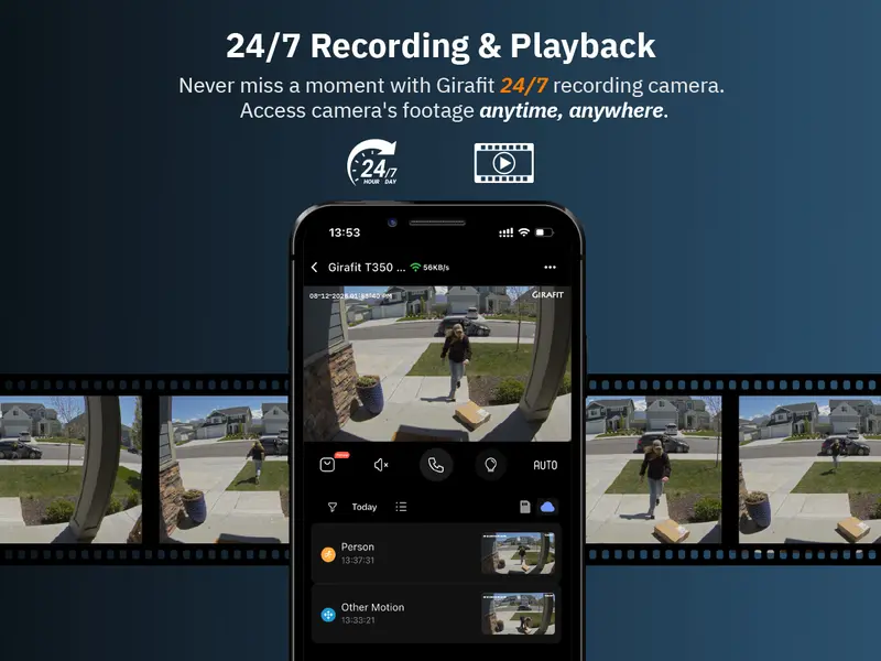 Product Introduction of Girafit 2K Second Floor Window Camera, ChroMax AI Color Night Vision, 2.4GHz & 5GHz Wi-Fi Indoor Security Cameras, Person & Motion Detection, 24/7 Recording, Easy & Quick Install, MicroSD Card Local Monitoring 13