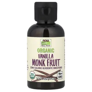 NOW Foods Real Food, Organic Monk Fruit, Vanilla, 1.8 fl oz (53 ml)