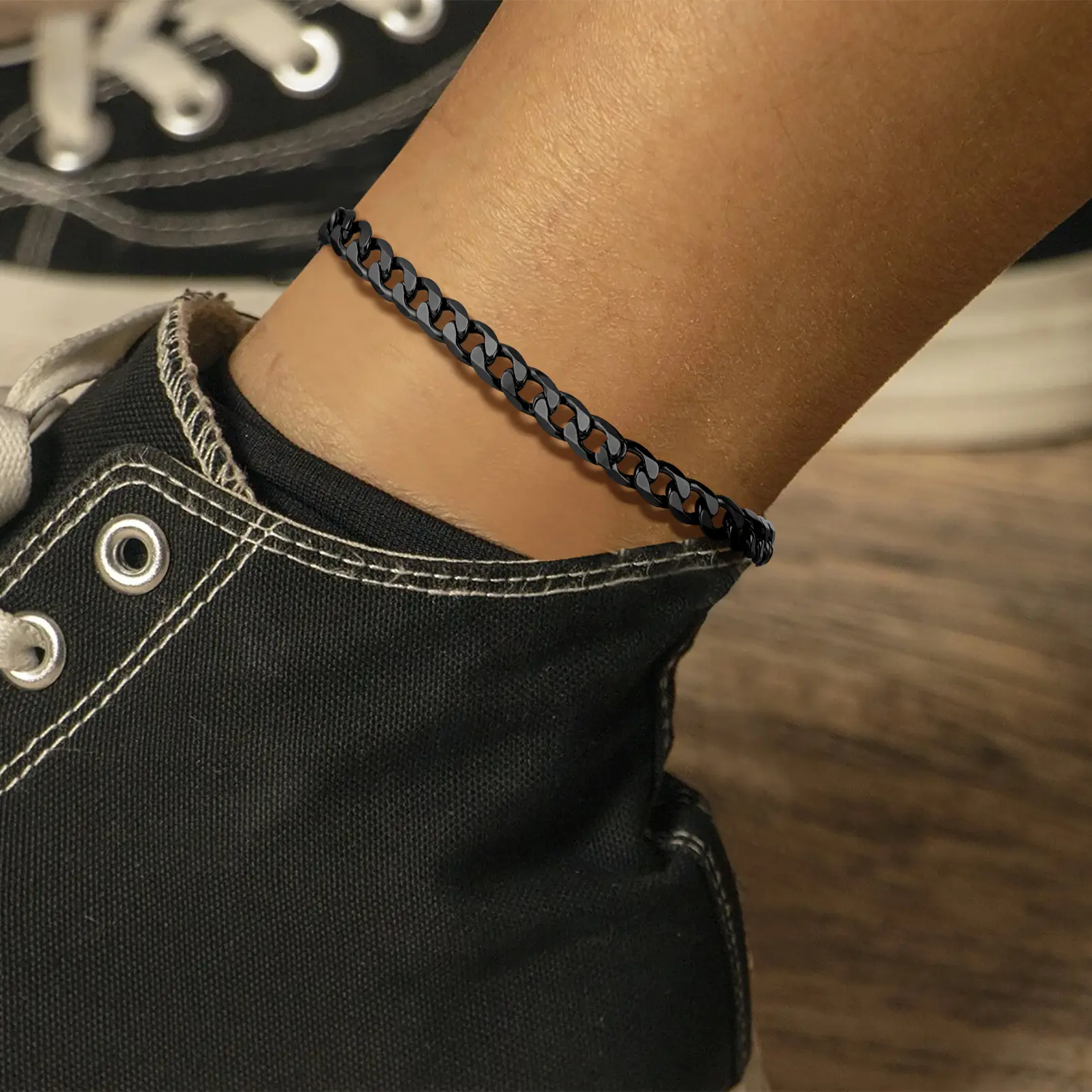 FaithHeart Adjustable Stainless Steel Chain Anklets for Men Women