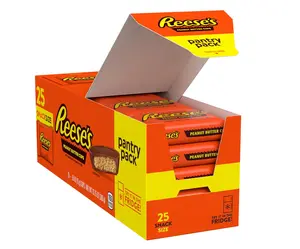 REESE’S Halloween Candy – Milk Chocolate Peanut Butter Cups, 25 Snack Packs