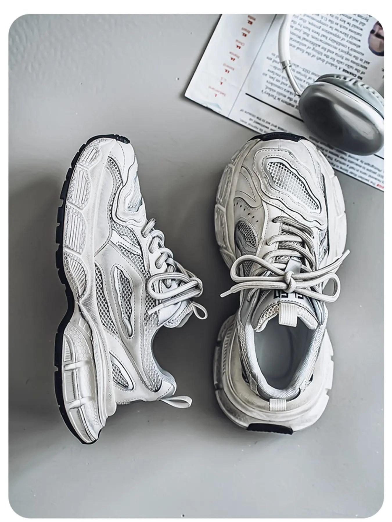 Luxury Colorblock Thick Sole Dad Shoes, Breathable Mesh Casual Sports Sneakers, Men's Height Increasing Comfort Shoes, Athletic Casual Sneakers