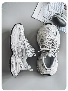 Luxury Colorblock Thick Sole Dad Shoes, Breathable Mesh Casual Sports Sneakers, Men's Height Increasing Comfort Shoes