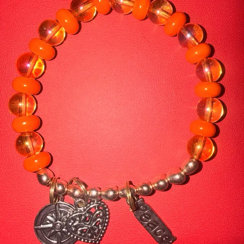 Orange Bracelet - Fashionable Bracelet Style, Trendy Costume Jewelry Accessory for Daily Wear