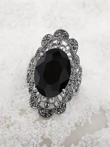 1 PC Retro Style Cubic Zirconia Ring For Men For Halloween Party Jewelry Halloween's Day Gift Vintage Rings Jewelry Artificial Zircon Ring